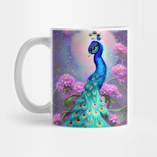 Beautiful Fantasy Cute Kawaii little peacock Mug